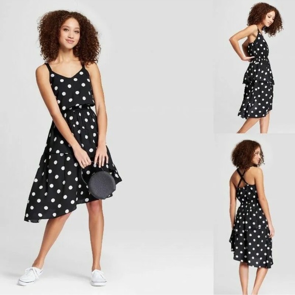 Cami Dress Polka Dot Dress Old Navy Fit Flare Crepe Button-Front Mini Dress  Old Navy